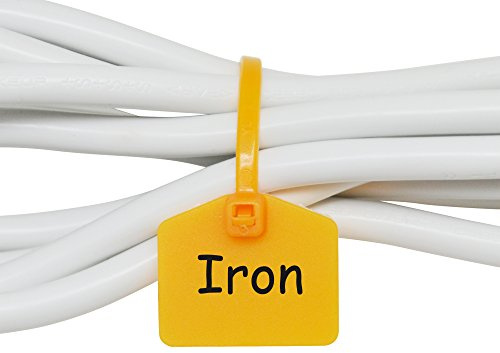 Mr-Label 110 mm Nylon Cable Zip Ties Tags Labels Marker – Write on | Self-Locking – with Free Printable Labels - for Wire Marking and Organizing (100, Yellow)