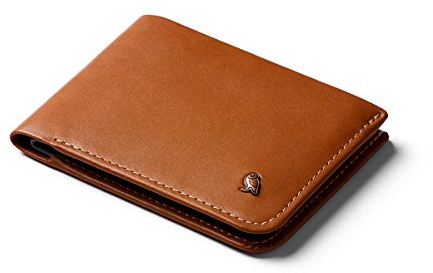 Bellroy Hide & Seek Wallet, Schlanke Faltbare Leder Brieftasche mit RFID-Schutz und Geheimfach (Max. 12 Karten, Bargeld, Münzfach) - Caramel