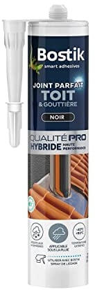 Bostik Mastic d’Étanchéité Joint Parfait Toit et Gouttière – Tous Matériaux – Extérieur – Résiste aux Intempéries et Températures Extrêmes – Applicable sous la Pluie – Hybride Polymère – Noir – 290 ml
