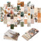 YINGENIVA 50-teiliges Boho-Ästhetik-Bilder-Wandcollage-Set, pfirsichblaugrüne Fotosammlung, Collage, Wohnheimdekoration für Mädchen, Teenager und Frauen, orangefarbenes Boho-Wanddruck-Set, kleine Post