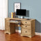 1 Door 3 Drawer Solid Pine Wood Computer Desk Mexican Style Writing Table with Keyboard Drawer for Bedroom Office W 145 x D 48 x H 75cm