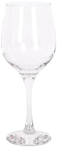Tradineur - Set de 6 copas de vino de cristal modelo fame, 395 ml, juego de 6 copas de vino, 21 x 7 cm