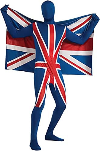 UC England Football Costume, Unisex Skin Outfit for Men & Women, Second Skin Full Body Stretch Suit, World Cup 2022 Euros Supporters