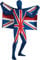 UC England Football Costume, Unisex Skin Outfit for Men & Women, Second Skin Full Body Stretch Suit, World Cup 2022 Euros Supporters