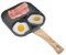 Egg Frying Pan Egg Burger Cooker 3 Section Divided Grill Frying Pan Non Stick Induction All in One Meal Skillet Pan Multi Pancake Pan Compatible with All Stove for Home Kitchen
