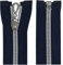 Aerzetix - C64087 - Set di 2 Cerniere Lampo a Spirale N°5 60cm separabile autobloccante - Rete in Nylon Argento - tiretto cursore in Metallo - Colore Blu Scuro - merceria