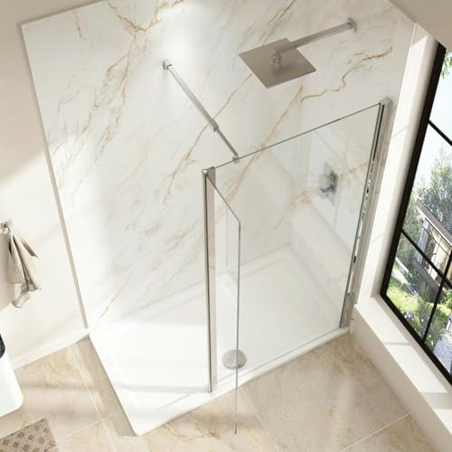 Marbella 300mm Wet Room Flipper Panel for Shower Screen - 8mm Easy Clean Glass