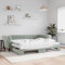 DJEKA Tagesbett Ausziehbar 90x200 cm mit Matratzen Jugendbett 90x200 cm Bett Mit Ausziehbett Hellgrau-4 Tagesbett 90x200 Ausziehbar Tagesbett aus Holz Tagesbettgestell Sofabett Schlafsofa Stoff