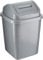 VIVAAS 5L Bathroom Bin Swing Top Dust Bin Plastic Waste Paper Basket Rubbish Trash Can Square Small Swing Top Desktop Kitchen Bathroom Garbage Office Dustbin 5 Litre (Grey)