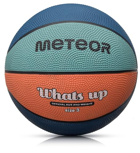 meteor Whats UP Kinder Basketball Größe #1#3#4#5#6#7 ideal auf die Jugend Kinderhände von 4-8 Jährigen abgestimmt idealer Basketball für Ausbildung weicher Mini Basketball