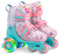 Rollschuhe Kinder,4 verstellbare Größen,Stabile und Sichere 3-Punkt-Konstruktion,Mädchen-Rollschuhe für Anfänger mit atmungsaktivem Obermaterial,Leicht und Lustig
