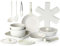USELUCK Set da 20 pentole e padelle antiaderenti, impilabili con manico staccabile, in granito a induzione, set da cucina portatile con manici rimovibili, lavabile in lavastoviglie e forno, bianco