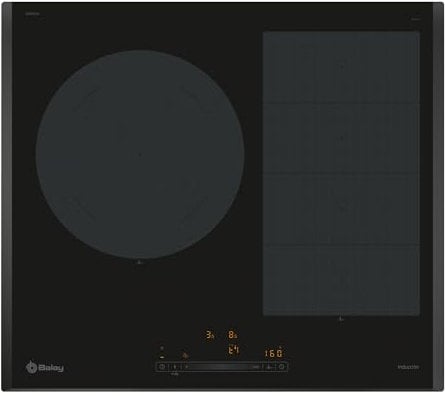 Balay, Placa de Inducción, 60 cm de ancho, 2 Zonas, Flex Inducción, 11 Niveles, Función Sprint, Negro, 3EB969LH