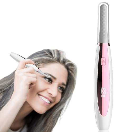 Wimpernzange Beheizbar, USB Beheizbare Wimpernformer, Heated Eyelash Curler 3 Temperaturmodi, Silikon Elektrische Wimpern Curler, Wiederaufladbarer 24 H Langanhaltende für Bequemes Make-up