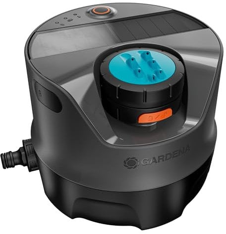 Gardena AquaPrecise Sistema de riego con energía Solar, Uso preciso del Agua para Jardines de hasta 320 m², Control por Bluetooth, fácil instalación, Independiente del Clima (16000-20)