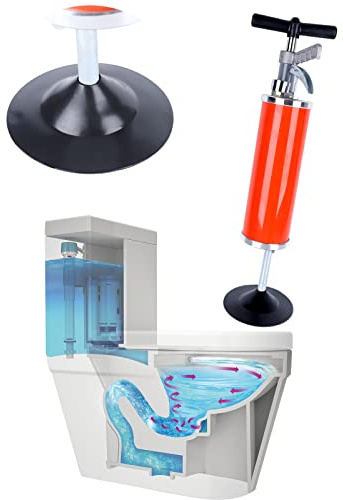Hochdruck Pömpel Abfluss, Rohrreiniger Toilette Abflussreiniger Pumpe, Spirale Abflussreiniger, WC Pümpel Abflussfrei für Toiletten Waschbecken Badezimmer Dusche Abflussrohre