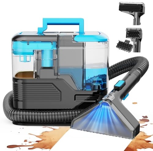 Vortisys Shampouineuse Canapé 530W, Nettoyeur canapé tissu Portable avec Fonction Auto-Nettoyante, Aspirateur Nettoyeur avec pour Canapés, Intérieur de Voiture et Tapis