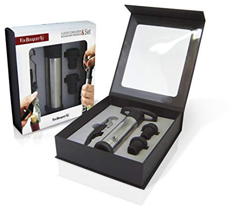 Vin Bouquet sacacorchos 2 Tiempos & Bomba FI 006 Set Vino, Acero Inoxidable, centimeters