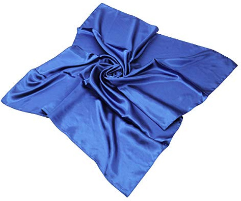 Eleganter, großer, seidiger Schal, einfarbig, Satin, quadratisch, 91,4 cm, königsblau, Einheitsgröße
