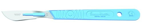 No 22 Sterile Disposable Handle and Scalpel, Blue, 10 Count