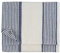Linen & Cotton Tischdecke Rustikal Landhaus Vintage Olivier -100% Leinen, Weiß Blau (150 x 150 cm) Tischtuch Stoff Tischwäsche Quadratisch Streifen für Haus Home Küche Dekoration Sommer Party