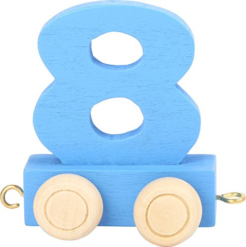 Buchstabenzug | Geburtstags Zahlen und Waggon mit Kerzenhalter | Holzeisenbahn | EbyReo? Namenszug aus Holz | personalisierbar | Geburtstag oder als Deko f?r den Geburtstagstisch (08 Zahl 8)