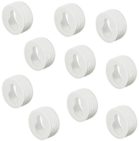 Gedotec Set di sospensioni | H3052 | Sospensione Ø 30 mm | 10 pezzi | Supporto in plastica bianca | Supporto a parete con foro per serratura a forma di foro per foratura
