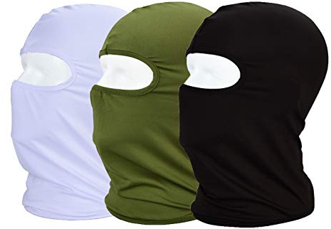 MAYOUTH Sturmhaube Balaclava UV Schutz Gesichtsmasken für Radfahren Outdoor Sports Vollgesichtsmaske Breath (Schwarz+Weiß+Grün)