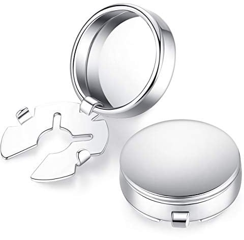 HONEY BEAR Rond Couvre Boutons boutons de manchette pour les Chemises Ordinaires-Rectangle brossé, pour mariage d'affaires (Argent brillant)