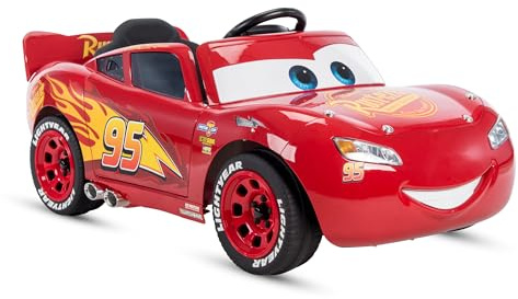 Huffy Lightning McQueen 6V Ride-On Toy Car with Headlights & Engine Sounds, Foot Pedal Drive, Up to 2.5 MPH, Ages 3–7