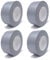 gws Gewebe-Klebeband 4 Rollen Premium Qualität Naturkautschuk-Panzer-Duct-Tape von Hand reißbar Steinband 50 m x 50 mm silber