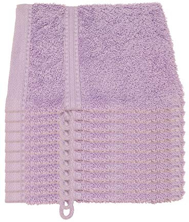 Julie Julsen® Bio Waschhandschuh-Set, 10 Waschhandschuhe in 32 Farben erhältlich weich und saugstark Lavendel 15x21 cm