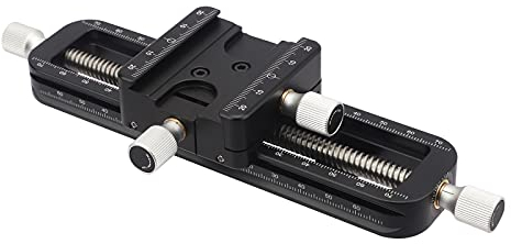 Haoge FM-160 Messa a fuoco impilabile Macro Rail per fotografia macro, precisione messa a fuoco Slider Close-up Tiro piastra morsetto Fine-tuning Asta vite Wormdrive