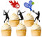 30 Stück Tennis Cupcake Toppers Tennis Ball Cupcake Topper Sport Kuchen Dekoration für Tennis Party Dekoration Sport Party Dekoration