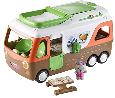 Klorofil - Le Camping Car - Jouet Enfant - Monde Miniature - Maison sur Roues - Invente tes Histoires - Univers Klorofil - 1 Personnage et 1 Table de Pique Nique Inclus