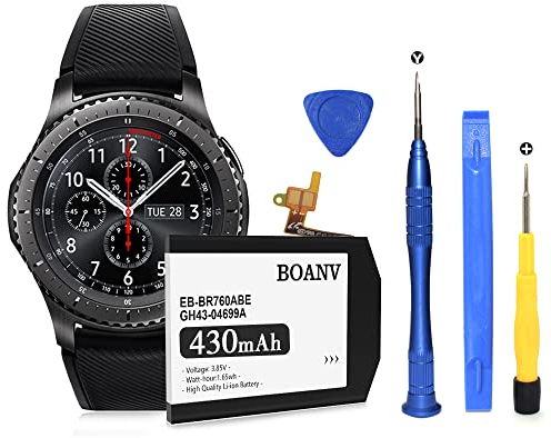 Akku für Samsung Gear S3 Frontier [520mAh], Gear S3 Classic 3,85 V Akku SM-R760, R770, GH43-04699A R765 EB-BR760ABE mit professionellen Reparaturwerkzeug-Kits (not for 2750mAh Battery for iPhone 6)
