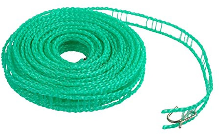 FuninCrea Tendedero Resistente al Viento Portátil Tendedero 8m, Tendedero Antideslizante Diseño de Vallas con 2 Ganchos Inoxidables, Tendedero Portatil de Nailon para Interiores y Exteriores (Verde)