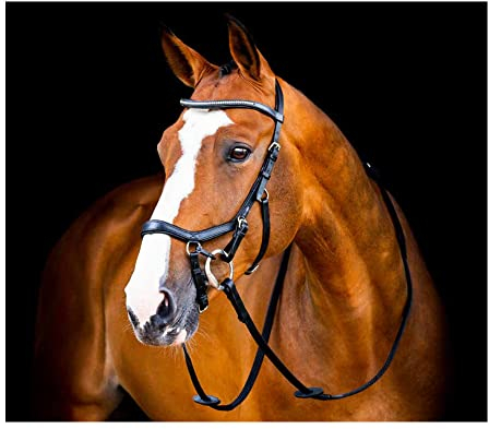 Horseware Unisex-Erwachsene Micklem Diamante Competit Zügel, Schwarz
