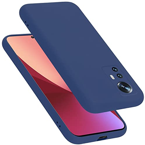 Cadorabo Hülle kompatibel mit Xiaomi 12 / 12X Hülle Silikon Handyhülle für 12 / 12X Case aus flüssigem Silikon- Kratzfeste und stoßfeste dünne TPU Schutzhülle - Liquid BLAU