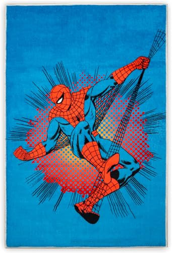 TAÇ Disney Teppich für Kinder – offiziell Lizenziertes Spielteppich für Kinderzimmer, Spielzimmer – Marvel Spiderman, rutschfest und maschinenwaschbar, 80 x 120 cm