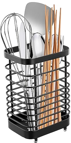 kieyeeno Besteckhalter, Löffelregal aus Edelstahl, Abtropfgestell für Essstäbchen/Löffel/Gabel für Messer, zum Organisieren von Schubladen und Arbeitsplatten (L-01)