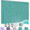 Miuzei Base de Corte A2 con Cutter Circular,Tapete de Corte,Alfombrilla de corte grande, resistente a los cortes, autocurativa, perfecta para coser, manualidades, patchwork. 45x60cm,Verde