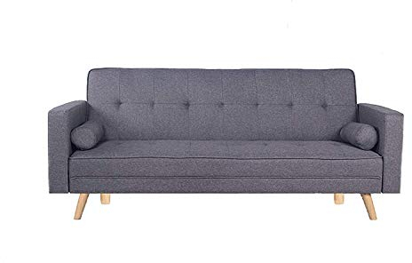 HOGAR24 ES Schlafsofa Modell 846 | 3-Sitzer | klick-Clac-System | Farbe Grau | Maße: 206 x 75 x 89 cm
