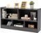KOMFOTTEU Spielzeugschrank Kinder, Spielzeugregal mit 5 Fächer in 2 verschiedenen Größen, Kinderregal Bücherregal Holz, Aufbewahrungsschrank für Bücher & Spielzeug, 111 x 30 x 61,5 cm (Grau)