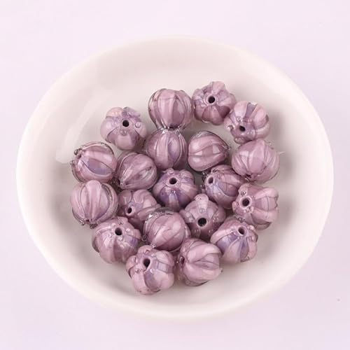 ONURTH Glasierte Blütenknospen-Glocken-Orchideen-Perlen, 10/20 Stück, 12 mm Glasperlen für DIY-Schmuckherstellung, Armband, Basteln, Halskette