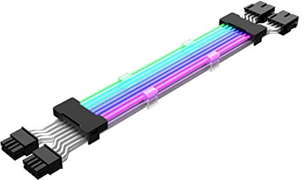 Dubbulon Câble d'alimentation RGB (Carte Graphique Double 8P) - Câble d'alimentation De La Carte Mère RGB 5V3PN | Câble D'extension d'alimentation De Ligne ATX RGB, Composants Internes PC