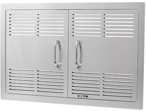 Bull Outdoor Products Doppeltür, belüftet, 76,2 cm, mit Öffnung, Edelstahl