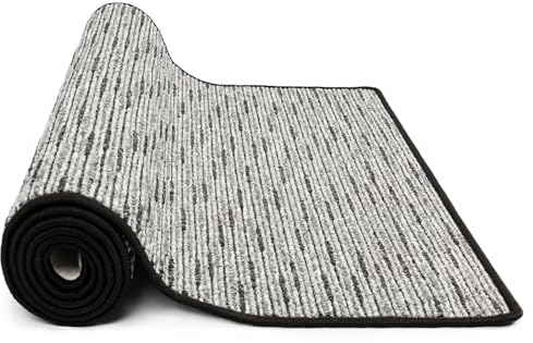 KARAT Teppich Läufer Geneva - Teppichläufer auf Maß - Meterware - Flurteppich - Küchenläufer - Teppich für Küche, Flur & Wohnzimmer (67 x 200 cm, Anthrazit)