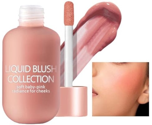 Liquid Blush, Blush Face Liquid, Liquid Blush For Cheeks, Cream Blusher For Mature Skin, Long-Wearing, Smudge Proof, Natural-Looking, Dewy Finish, Skin Tint Blush Makeup