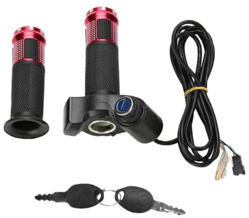 Kunray E Scooter Drehgasgriff 12–96 V Universeller E Bike Gasgriff 48v Drehgriff für Elektroroller mit LCD-Bildschirm und Einschalttastensperre Elektro Gas Griff für Go-Karts